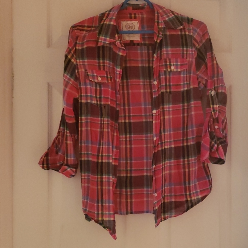 SO Plaid Long Sleeve Shirt